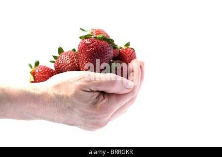 Una manciata di fragole Foto Stock