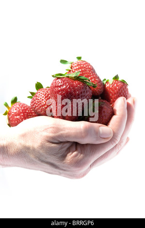 Una manciata di fragole Foto Stock