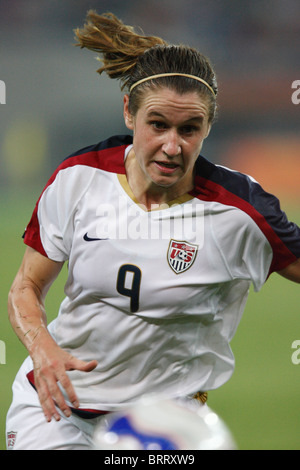 Heather O'Reilly degli USA in azione durante una 2007 Coppa del Mondo Donne quarterfinal partita di calcio contro l'Inghilterra. Foto Stock