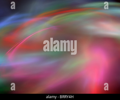 Colorato sfondo astratto caos volute su nero Foto Stock