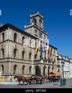 Il municipio e la piazza del mercato, Weimar, Turingia, Germania Foto Stock