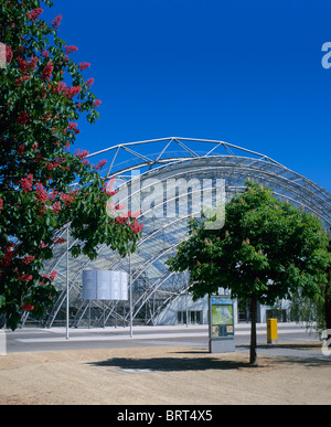Il centro espositivo e la hall di vetro, Lipsia, Sassonia, Germania Foto Stock