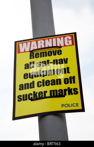 Polizia segno di avvertimento a Manchester REGNO UNITO Foto Stock