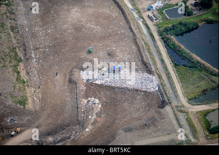 Vista aerea di una discarica a ovest di Gloucester Regno Unito