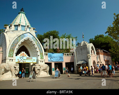 Ingresso al Giardino Zoologico di Budapest. Budapest, Ungheria Foto Stock