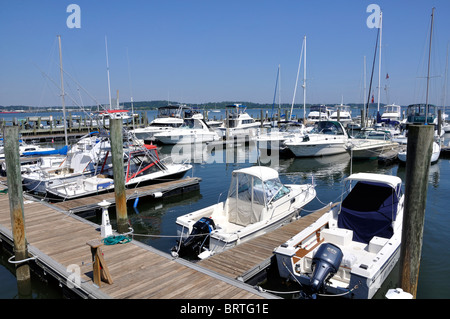 New Haven Marina, Connecticut, Stati Uniti d'America Foto Stock