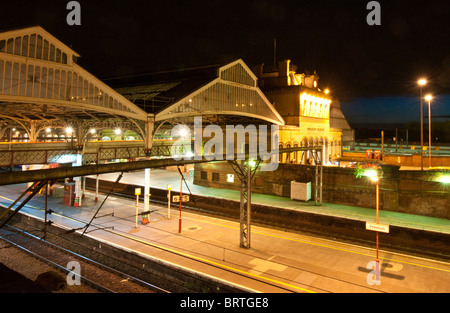 La stazione ferroviaria di Preston e in Lancashire Foto Stock