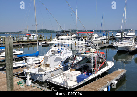 New Haven Marina, Connecticut, Stati Uniti d'America Foto Stock