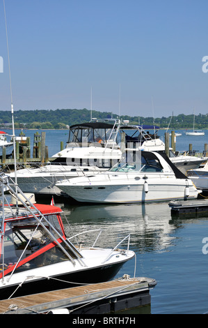 New Haven Marina, Connecticut, Stati Uniti d'America Foto Stock