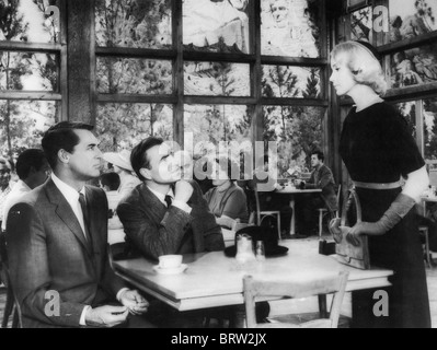 A NORD DA NORTHWEST 1959 MGM Hitchcock film con da sinistra: Cary Grant, James Mason e Eva Marie Saint Foto Stock