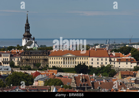 Paesaggio con Toompa e cattedrale, Tallinn, Estonia, Stati Baltici Foto Stock