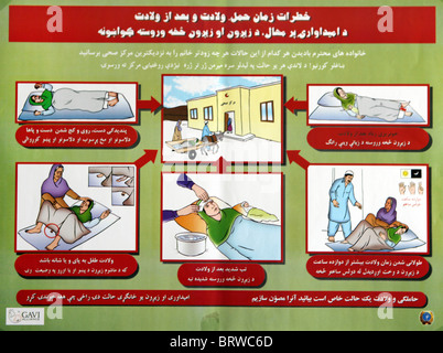 Educazione sanitaria dei manifesti in Afghanistan Foto Stock