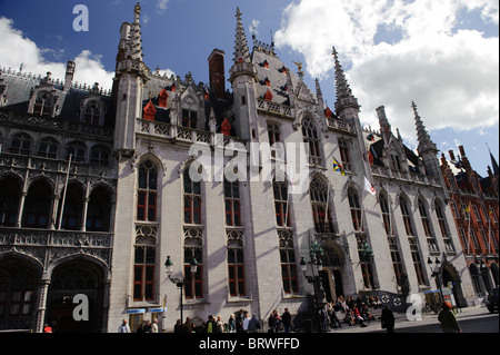 Bruges; Piazza del Mercato, Belgio; Foto Stock