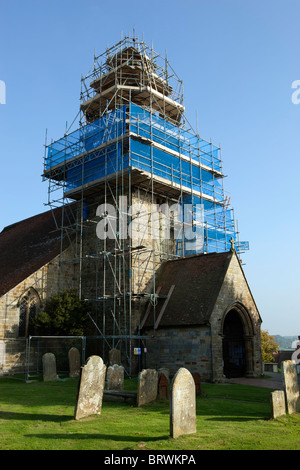 San Bartolomeo la chiesa parrocchiale è in fase di ristrutturazione Foto Stock