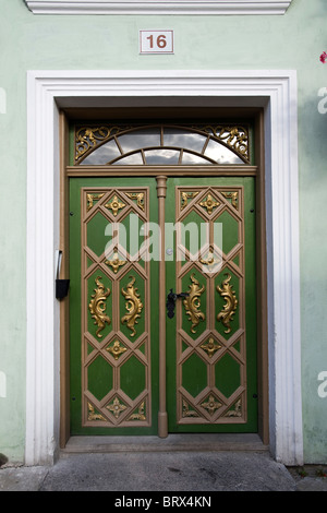 Porta del Blackhead's House, Tallinn, Estonia, Stati Baltici Foto Stock