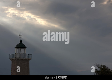 Ireo o Melagavi faro in Corinthia Foto Stock