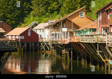 Shopping Village in Skagway, Alaska Foto Stock