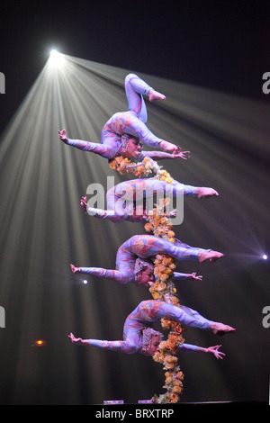 TROUPE di artisti cinesi, CIRQUE PHENIX, Pelouse De Reuilly, Parigi 12esimo arrondissement Foto Stock