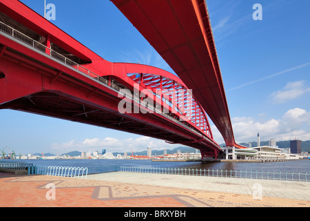 Kobe Ohashi Ponte e porto di Kobe, nella prefettura di Hyogo, Honshu, Giappone Foto Stock