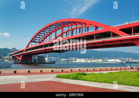 Kobe Ohashi Ponte e porto di Kobe, nella prefettura di Hyogo, Honshu, Giappone Foto Stock