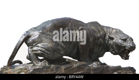 Antica statua di wild feroce tiger in India Foto Stock