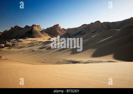 Il paesaggio del deserto vicino a Dakhla Oasis, deserto occidentale, l'Egitto, in Arabia, in Africa Foto Stock