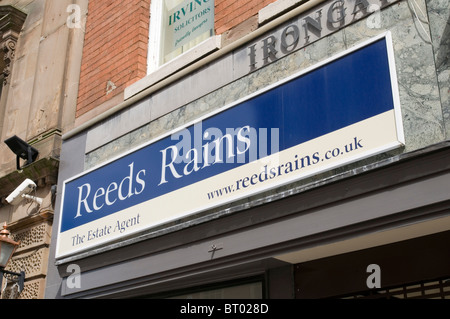 Piogge reed agenti immobiliari agent lasciando uk highstreet high street property market shop shop filiale filiali di vendita gestione ho Foto Stock