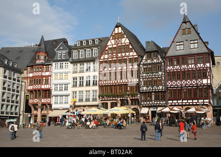 Ostzeile al mercato Roemerberg, Frankfurt am Main, Germania Foto Stock