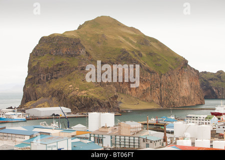 Città di Heimaey, Isole Westman, Islanda. Foto Stock