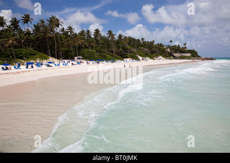 La baia di gru, gru beach, Barbados, Caraibi, West Indies elencata come una delle dieci più belle spiagge del mondo Foto Stock