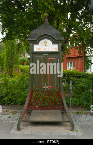 Storico casella telefono Sigtuna la città più antica della Svezia in una maggiore area di Stoccolma Foto Stock