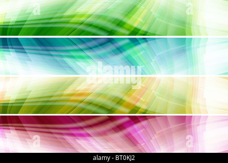 Set di abstract banner colorati con i motivi ondulati Foto Stock