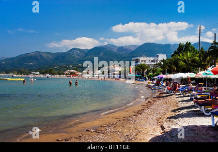 Roda Beach, CORFU, ISOLE IONIE Grecia. Foto Stock