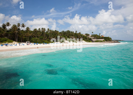 La baia di gru, gru beach, Barbados, Caraibi, West Indies elencata come una delle dieci più belle spiagge del mondo Foto Stock