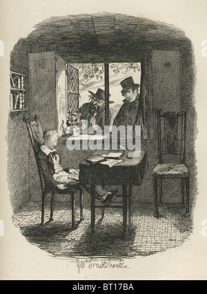 'Monks e l'ebreo". Xix secolo illustrazione da Charles Dickens' Oliver Twist. Illustrazione di George Cruishank (1792-1878) Foto Stock