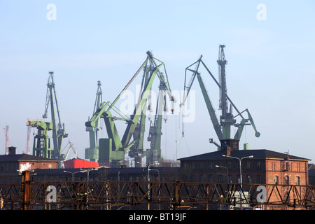 Grande gru di cantiere Gdansk, Polonia. Foto Stock