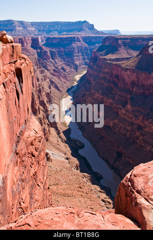 Il Grand Canyon e il fiume Colorado si vede dal punto Toroweap, Area Tuweep, Grand Canyon North Rim, Arizona, Stati Uniti d'America Foto Stock