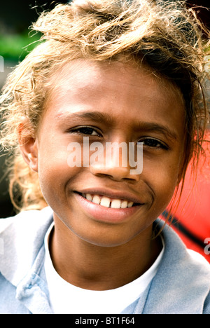 Fiji, Suva, ragazza nel mercato Foto Stock