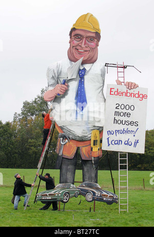 Edenbridge falò società effige di John Prescott. Foto di James Boardman Foto Stock