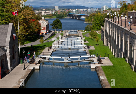 Il Rideau Canal è visto in Ottawa Foto Stock