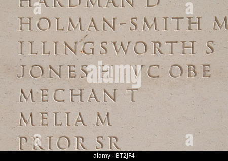 Il tenente colonnello Herbert Jones VC OBE sulle forze armate Memorial, National Memorial Arboretum, Alrewas, Staffordshire, Regno Unito. Foto Stock