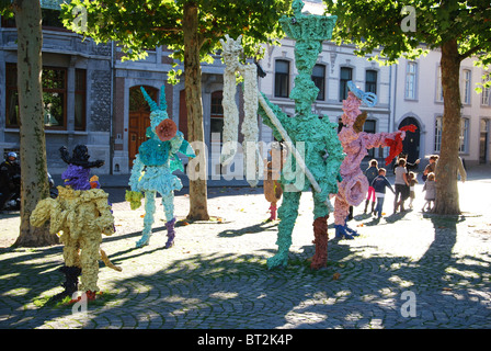 Scultura di carnevale banda musicale a piazza Vrijthof Maastricht Paesi Bassi Foto Stock