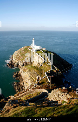 Sud pila Faro e Riserva Naturale, Anglesey, Galles del Nord Foto Stock