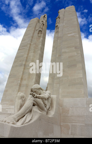 Memoriale al Canadian forza expeditionary soldati che morirono nella battaglia di Vimy Ridge WWI vicino a Arras, Nord, Francia. Foto Stock