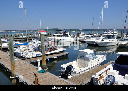 New Haven Marina, Connecticut, Stati Uniti d'America Foto Stock