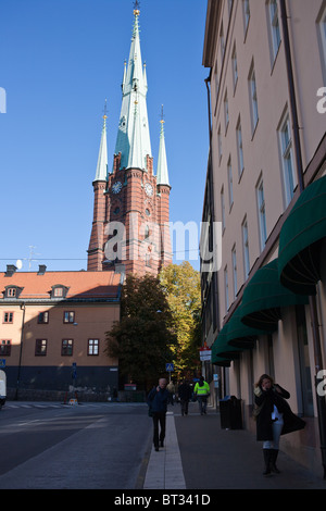 La Chiesa di Santa Chiara o Klara Chiesa su Klara Västra Kyrkogata Street, Norrmalm inferiore nel centro di Stoccolma Foto Stock