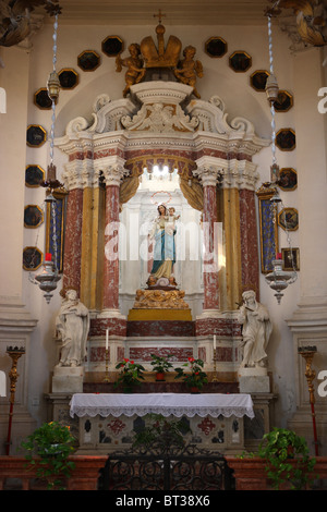 Chioggia, Chiesa di San Domenico, la statua della Madonna, canal, laguna, Venezia, Veneto, Italia Foto Stock