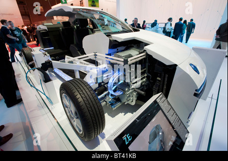 Dettaglio della Renault Fluence ZE auto elettriche al Paris Motor Show 2010 Foto Stock