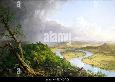 Vista da Mount Holyoke, Northampton, Massachusetts, dopo una tempesta-lanca, 1836, Thomas Cole Foto Stock