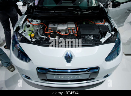 Dettaglio della Renault Fluence ZE auto elettriche al Paris Motor Show 2010 Foto Stock